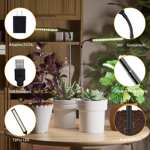 WeeLeeGoo LED Grow Light 144 LEDs full-spectrum supports seed starting.