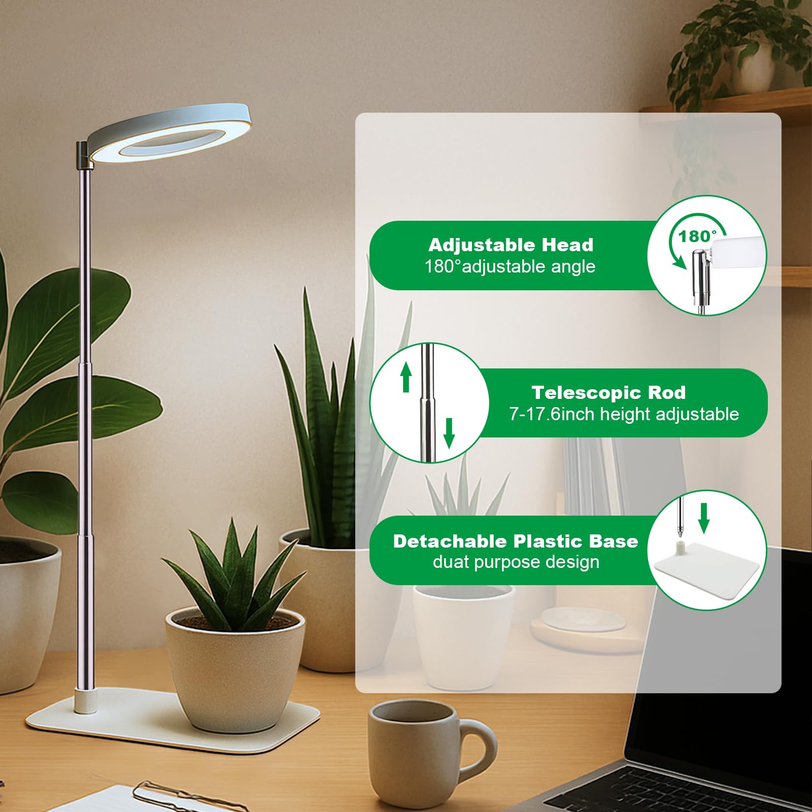 WeeLeeGoo telescopic pole with adjustable height for precise lighting.