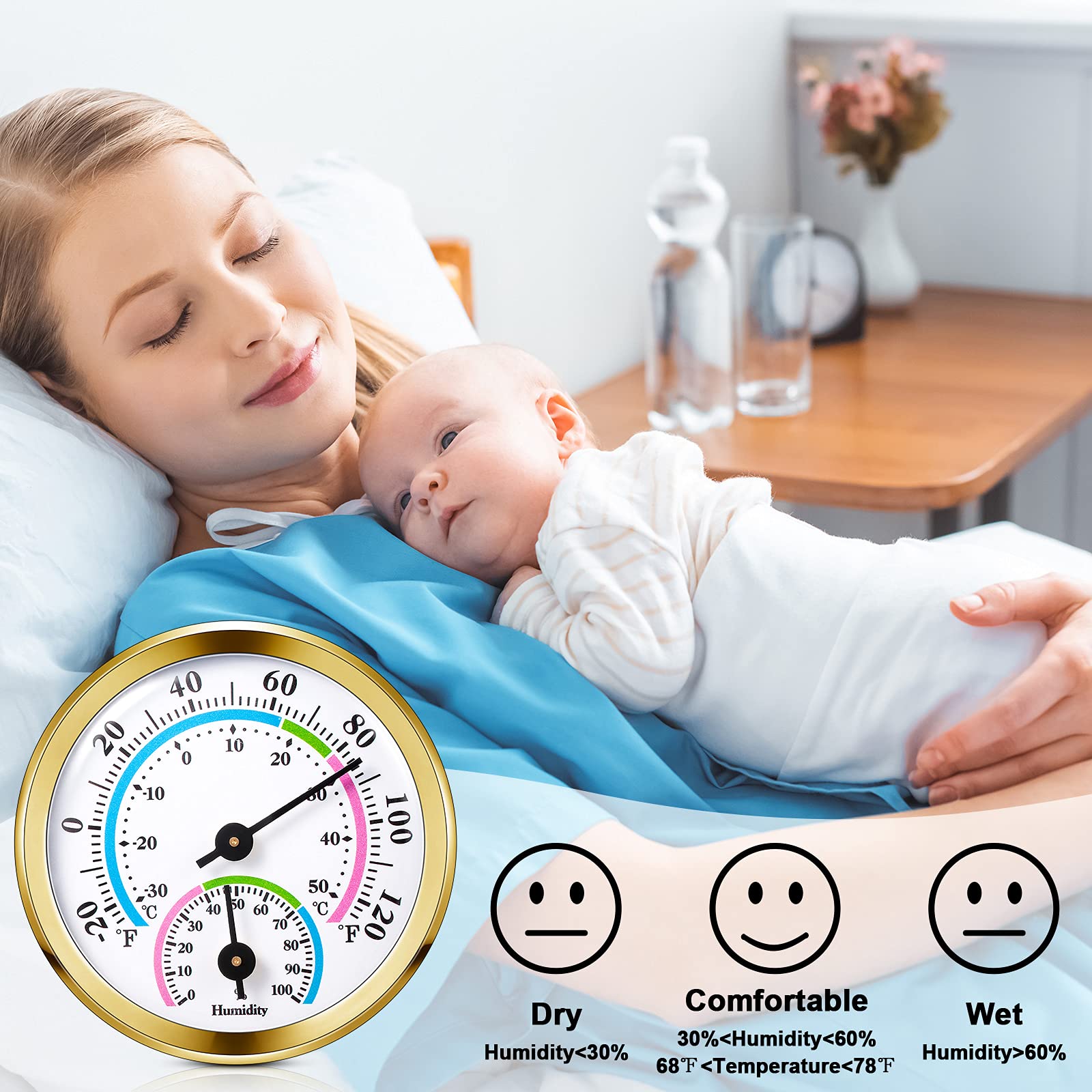 Weewooday large clear dial enables instant temperature and humidity checks.