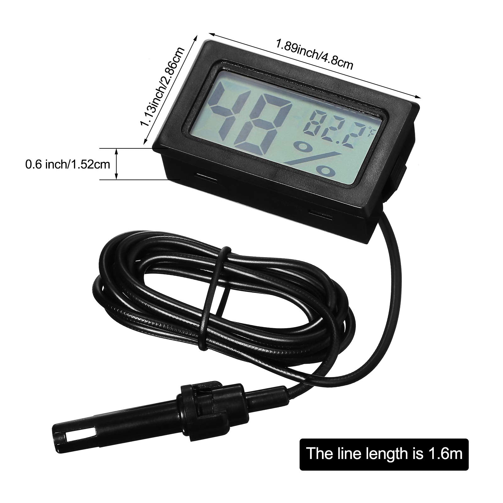 Weewooday mini digital temp-humidity meter LCD display enables quick readings.