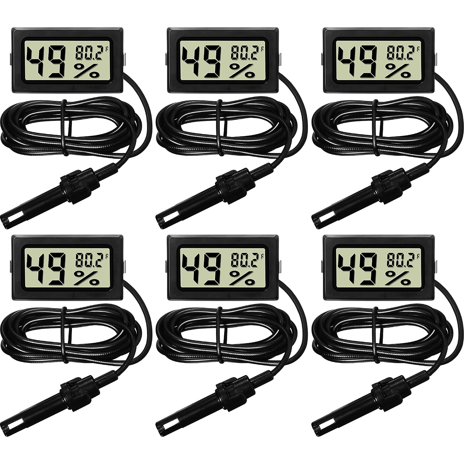 Weewooday mini digital thermometer pack of six for versatile monitoring across spaces.