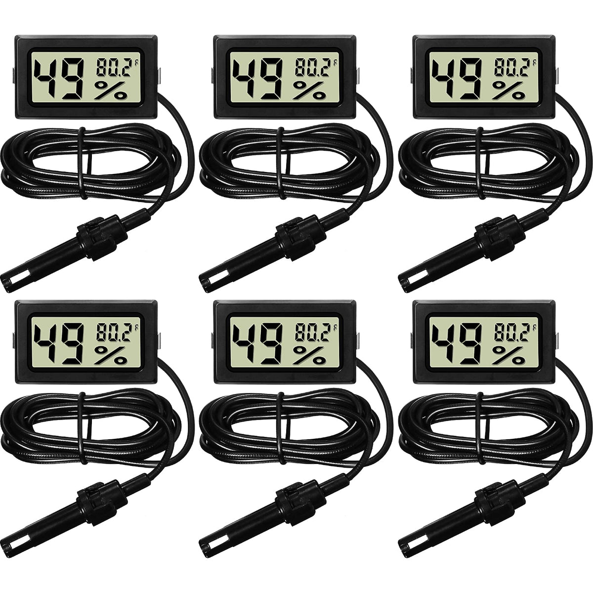 Weewooday mini digital thermometer pack of six for versatile monitoring across spaces.