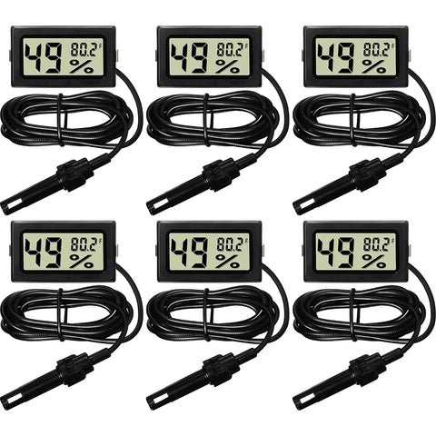 Weewooday mini digital thermometer pack of six for versatile monitoring across spaces.