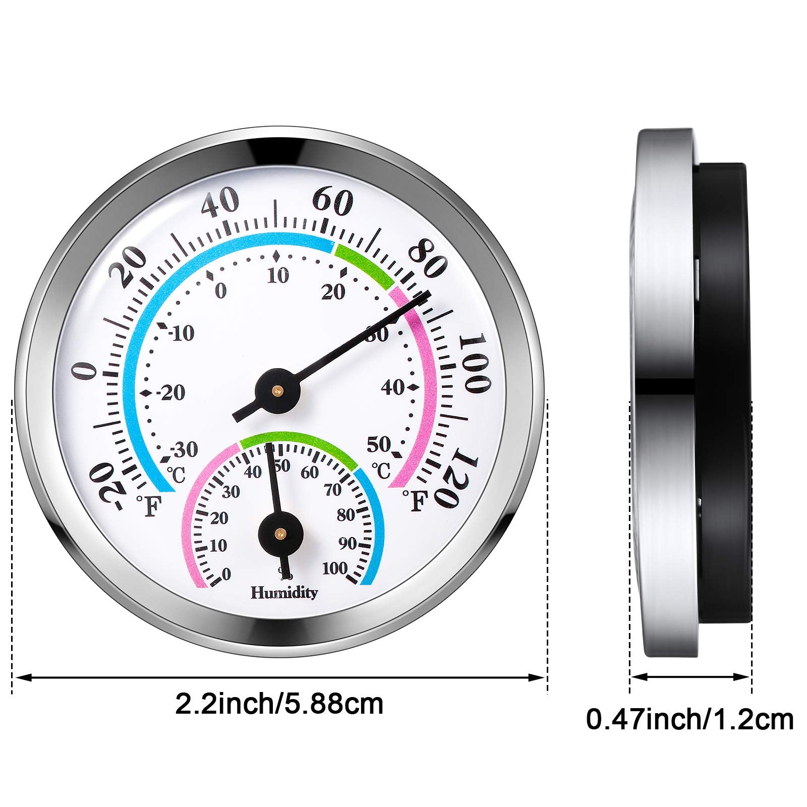 Weewooday mini thermometer-hygrometer 2in1 dial for quick readings on walls or desks.