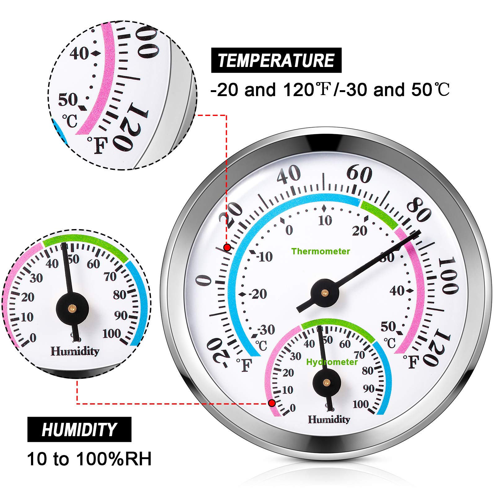 Weewooday silver wall-mount thermometer with clear dial for easy climate monitoring.