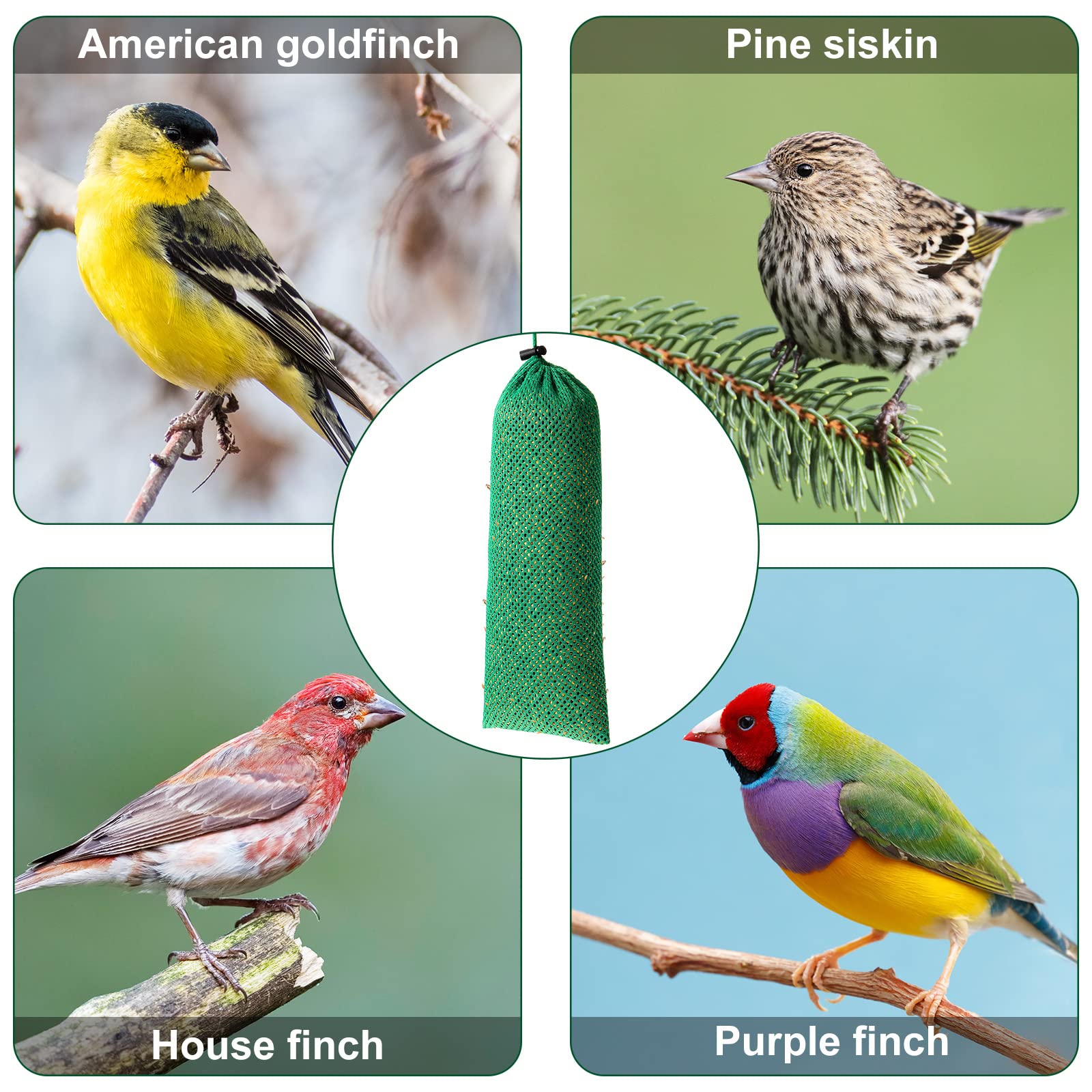Weewooday soft-mesh design suits goldfinches and other small birds