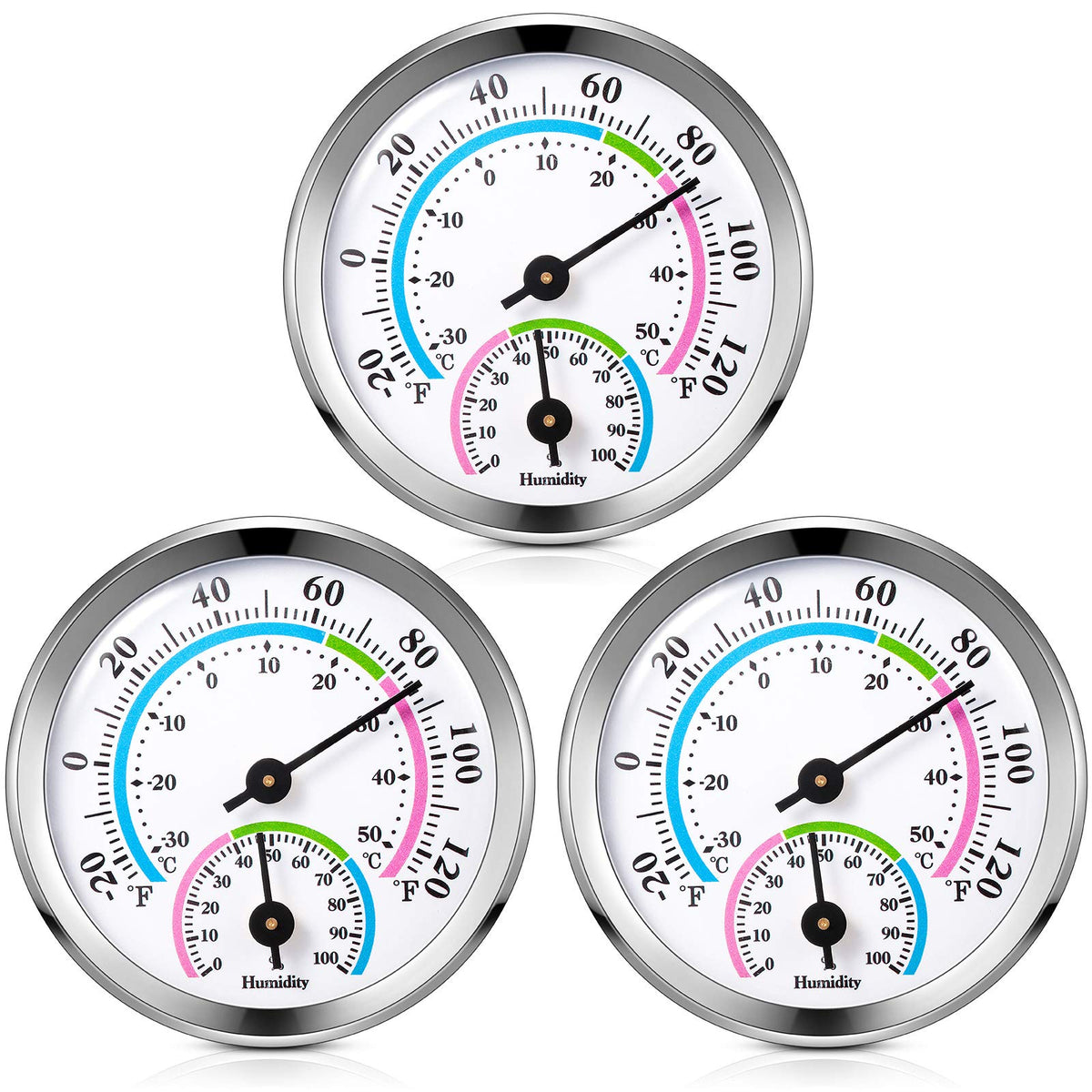 Weewooday 2in1 thermometer-hygrometer pack shows quick temperature and humidity readings for home use.
