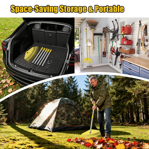 Wefaith compact rake stores easily after yard cleanup