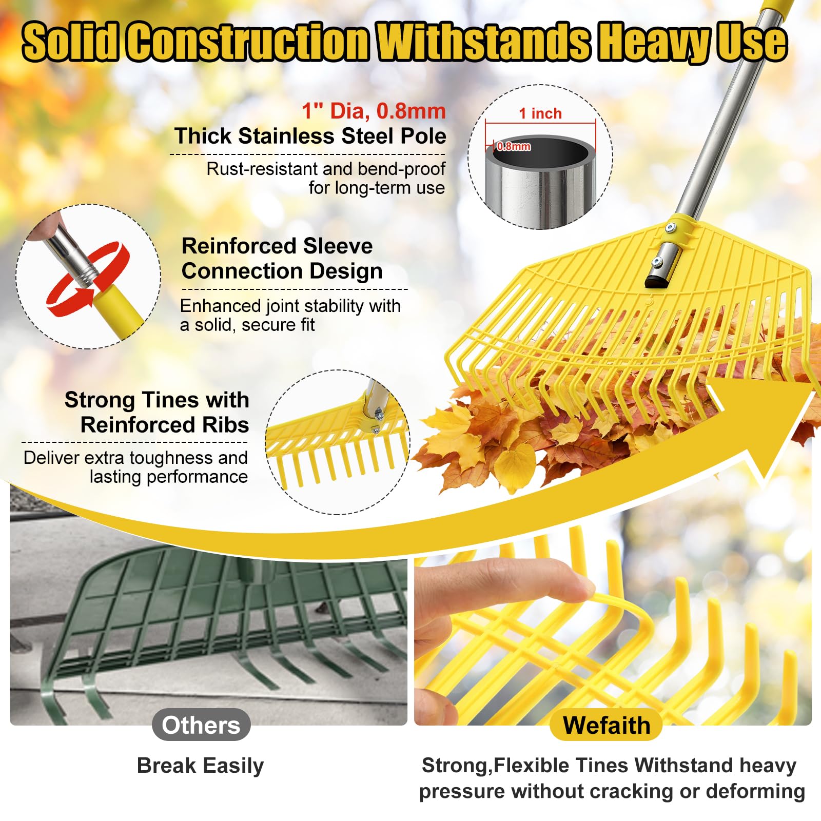 Wefaith stainless steel sleeve supports the rake shaft for stability