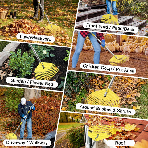 Wefaith versatile tool for leaves, needles, grass, and mulch tasks