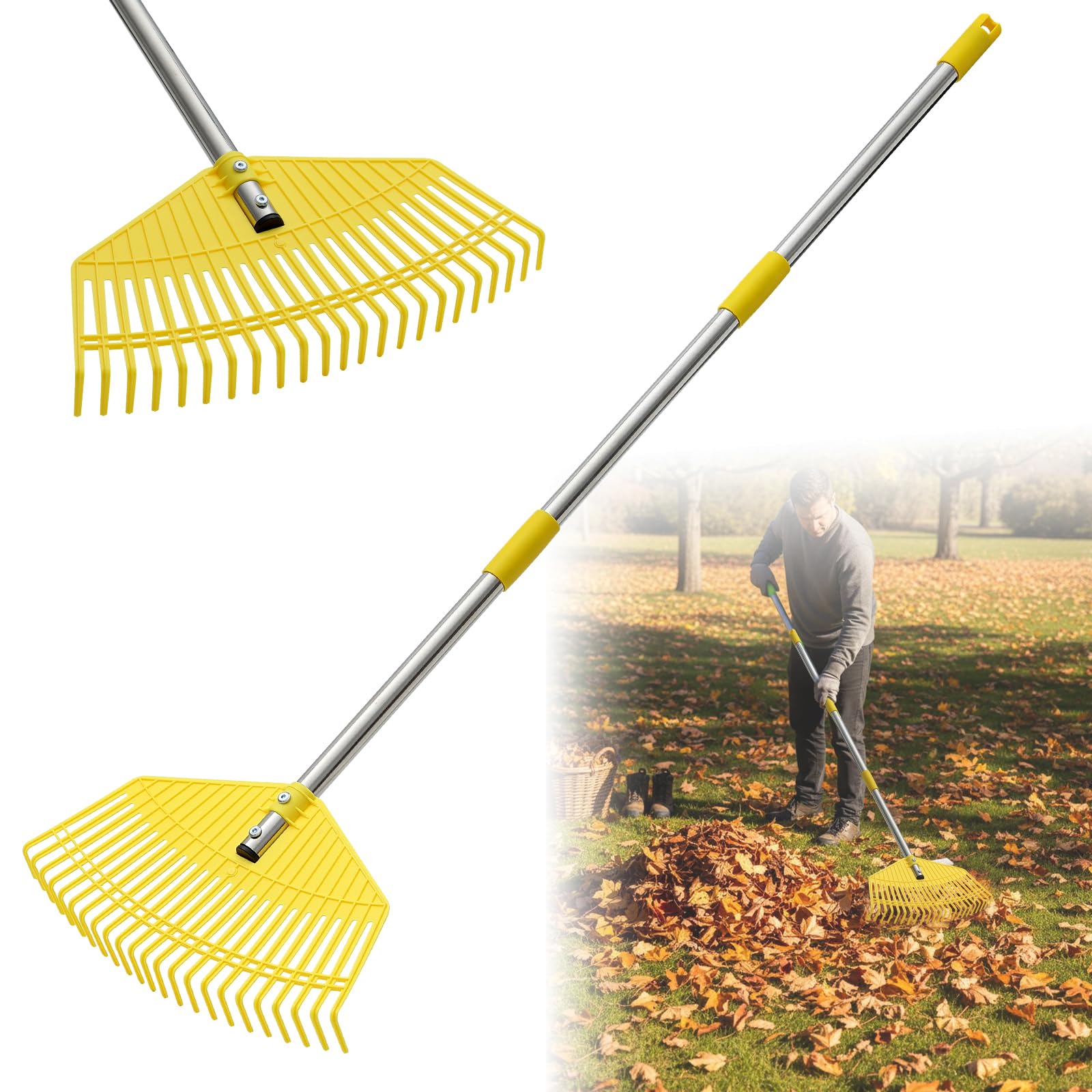 Wefaith ultralight 1 lb rake for effortless yard cleanup.