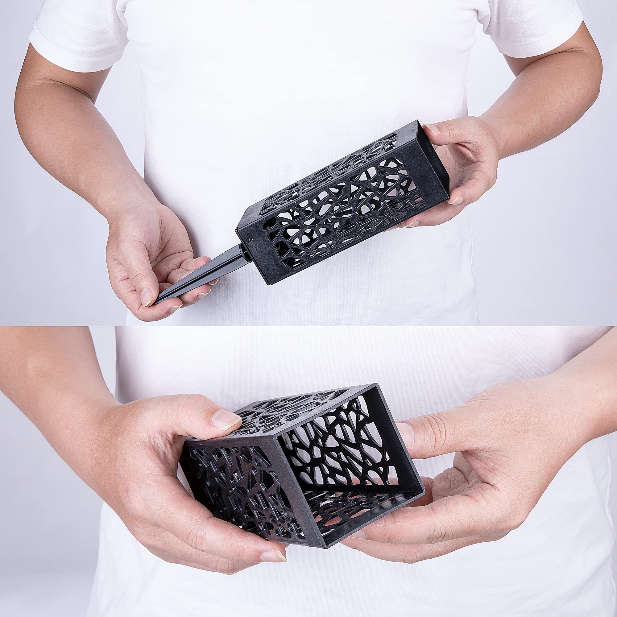 Wehhbtye drainage-hole design prevents water pooling for a stable display.