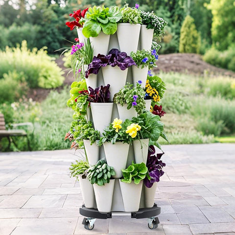 Weibida rolling planter base with 4 dual-locking casters for stability.