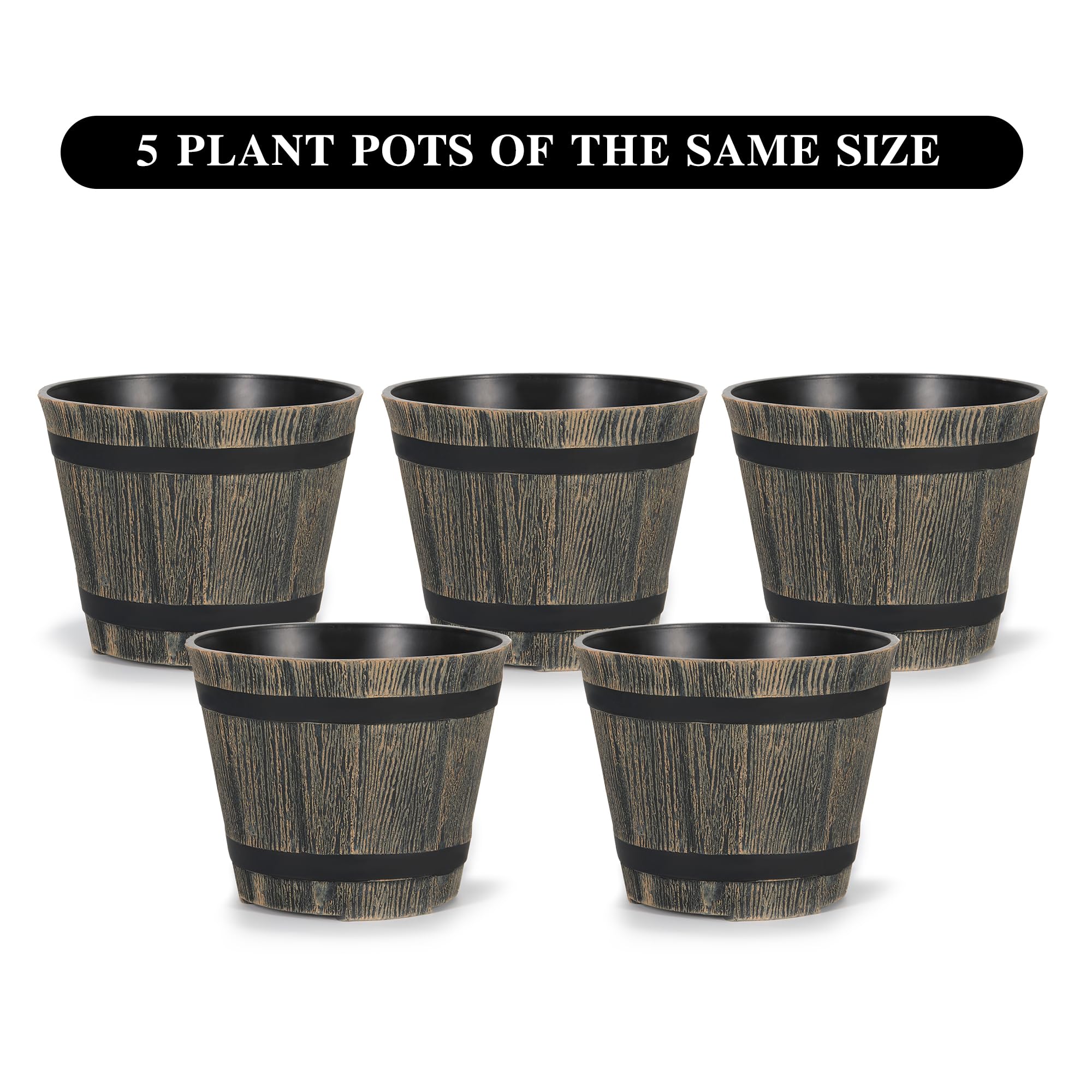 WEICHENGXING 7-inch planter with cement-like finish for sturdy stability.