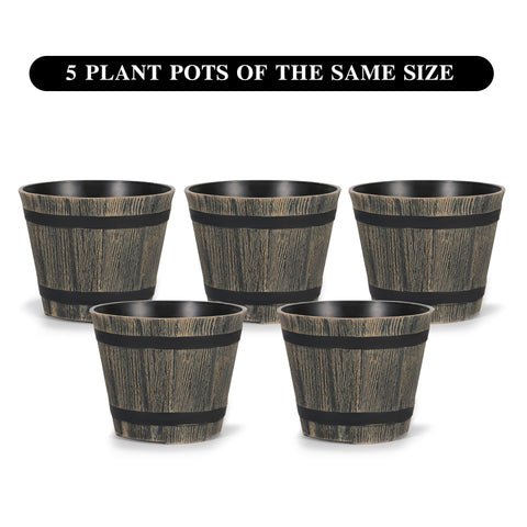 WEICHENGXING 7-inch planter with cement-like finish for sturdy stability.