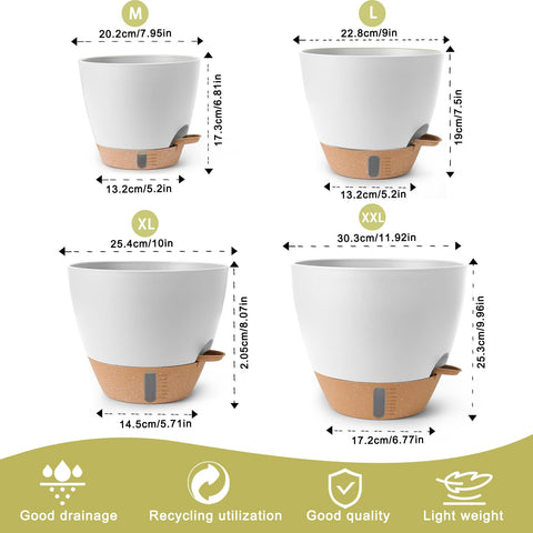 WEICHENGXING 10-inch self-watering planter ideal for balconies and desks.