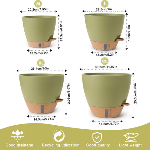 WEICHENGXING 10-inch self-watering pot ideal for balcony herbs and succulents