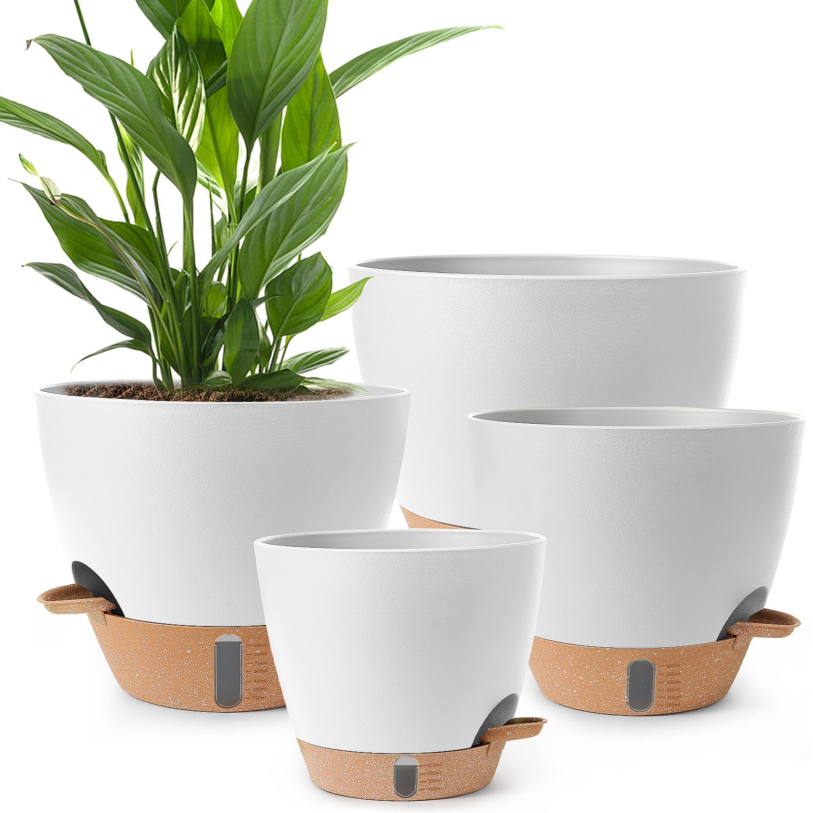 WEICHENGXING 12-inch self-watering plant pot for indoor and outdoor use.