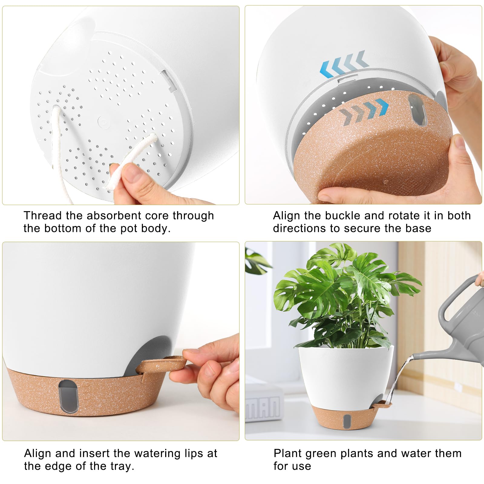 WEICHENGXING 8-inch self-watering planter suited for compact spaces.