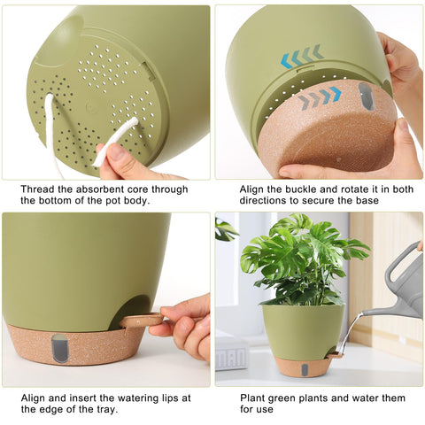 WEICHENGXING 8-inch self-watering pot suitable for small plants on desks