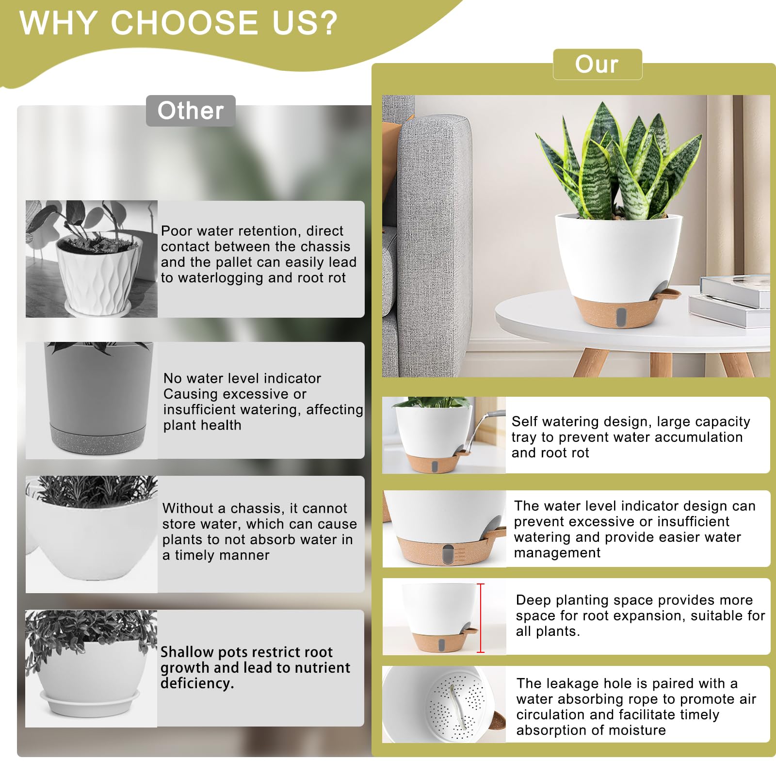 WEICHENGXING modern-design plant pot complements contemporary decor.