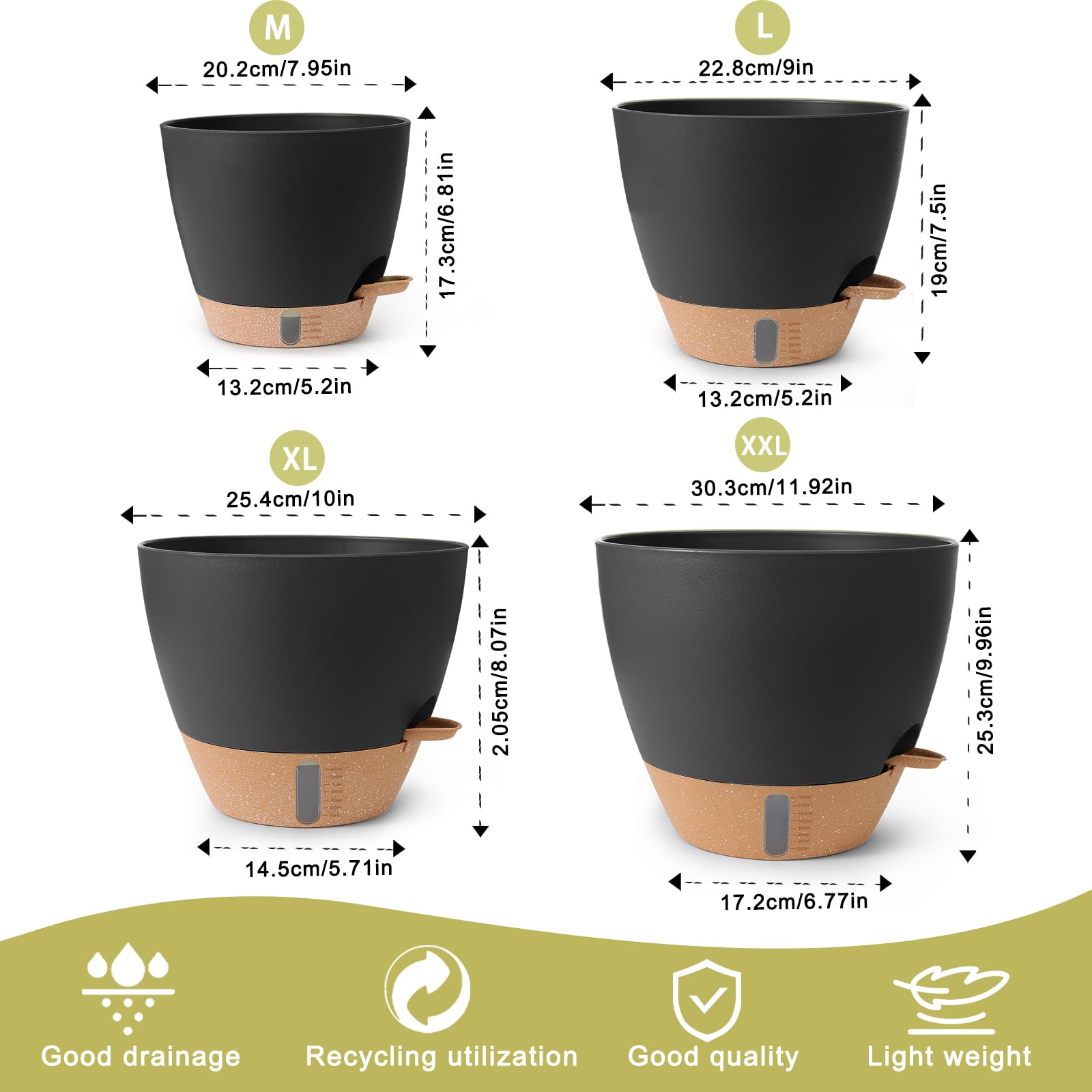 Weichengxing 10-inch basin pot with water window for easy monitoring.