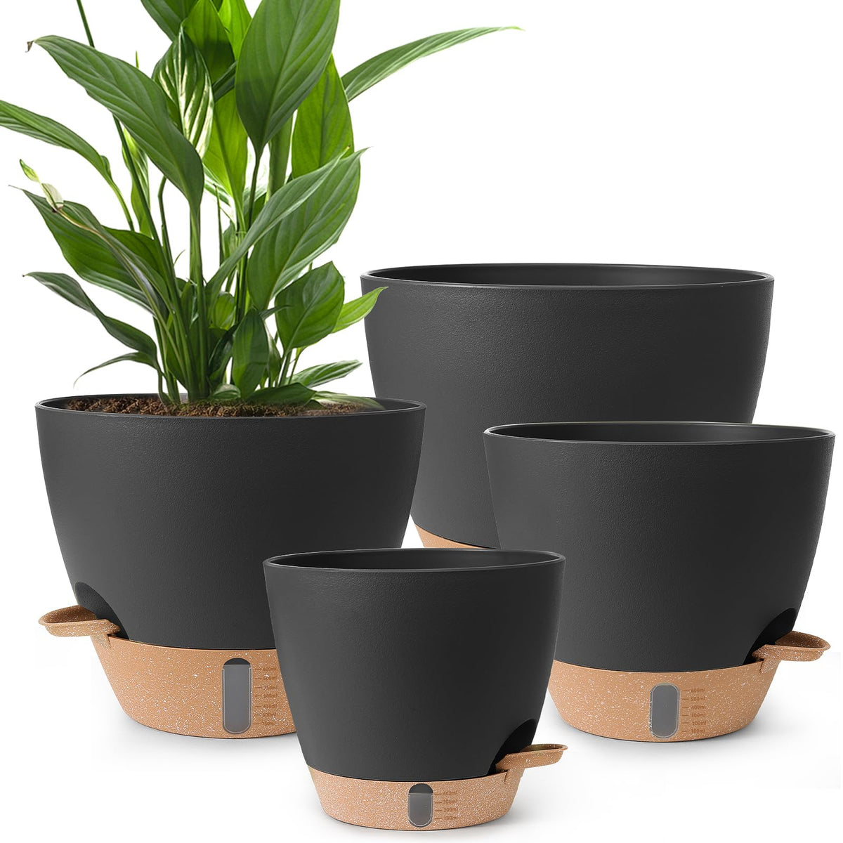 Weichengxing 12-inch self-watering pot keeps indoor plants hydrated.