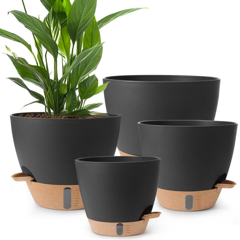 Weichengxing 12-inch self-watering pot keeps indoor plants hydrated.