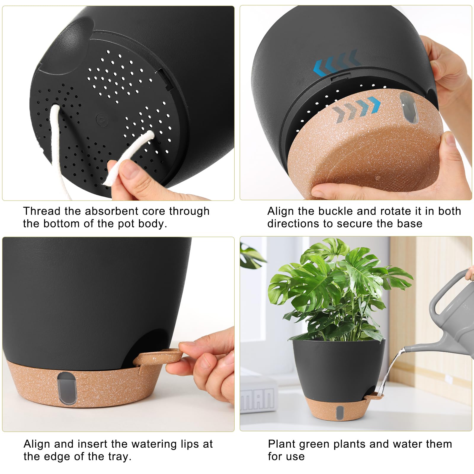 Weichengxing 8-inch pot features transparent water level window for quick checks.