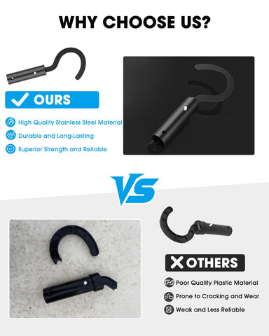 Close-up of WEIGUZC hook’s durable stainless steel finish.