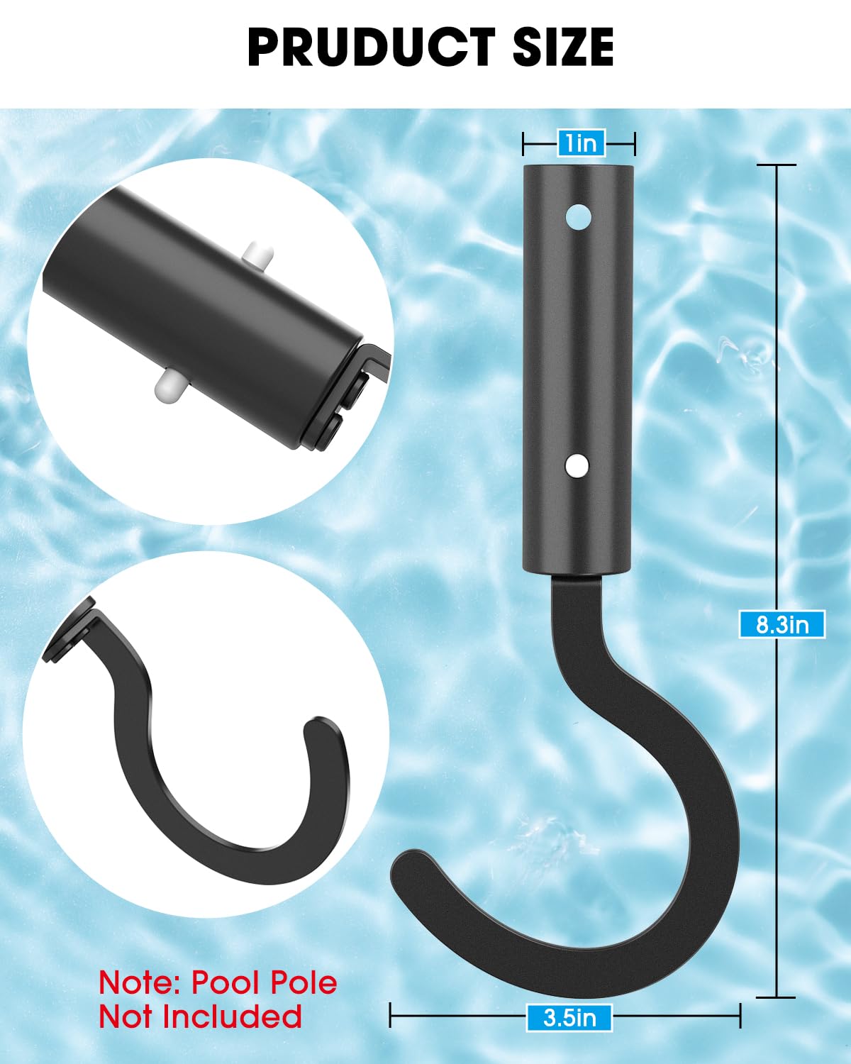 Easy attach and retrieve action with WEIGUZC hook on a pole.