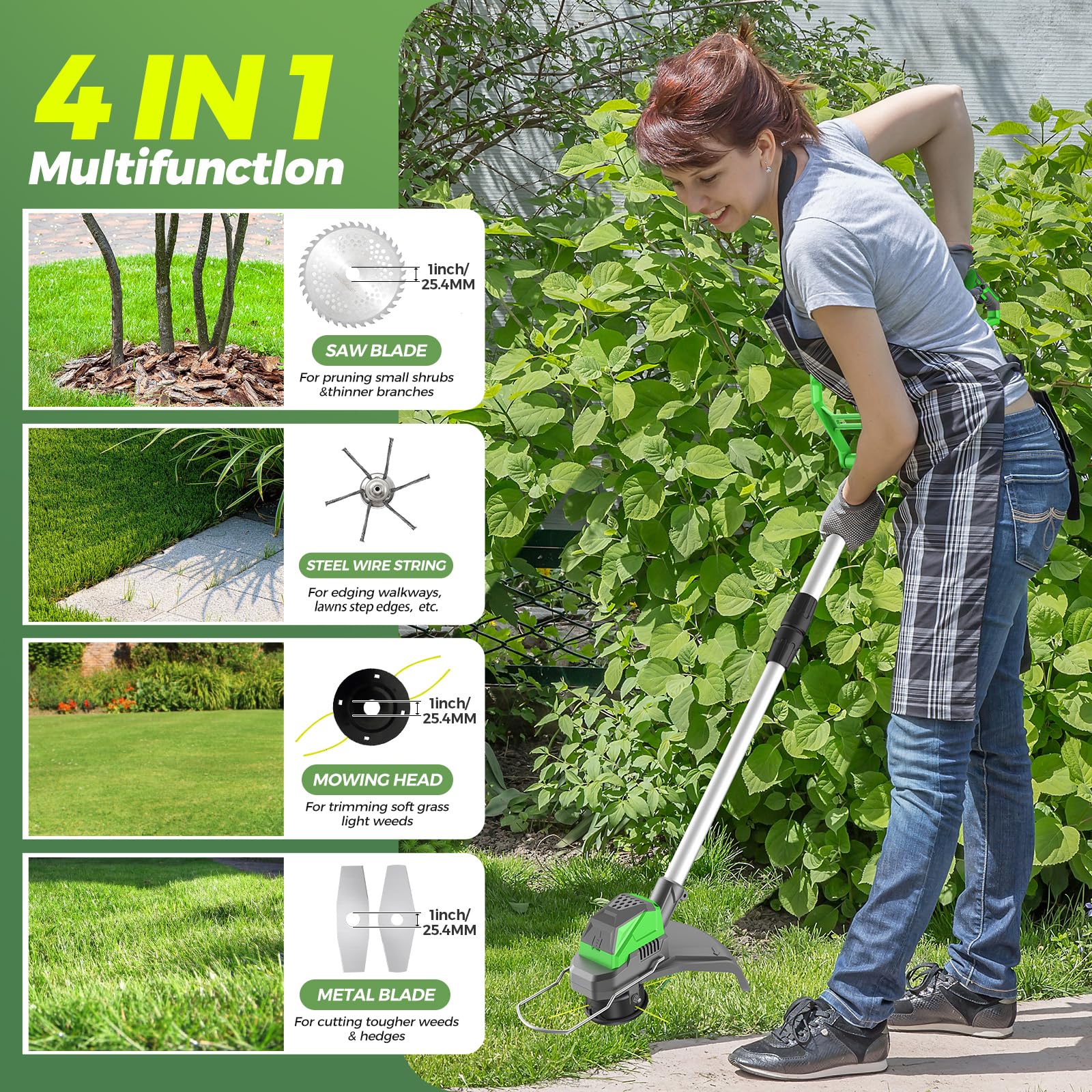 WEILISEN dual 4500mAh batteries ensure uninterrupted yard work