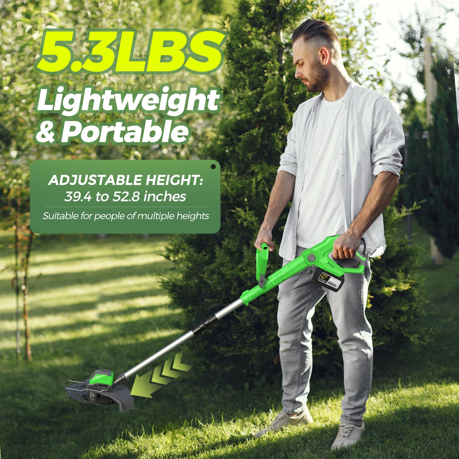WEILISEN adjustable length from 39.4 to 52.8 inches for comfortable reach
