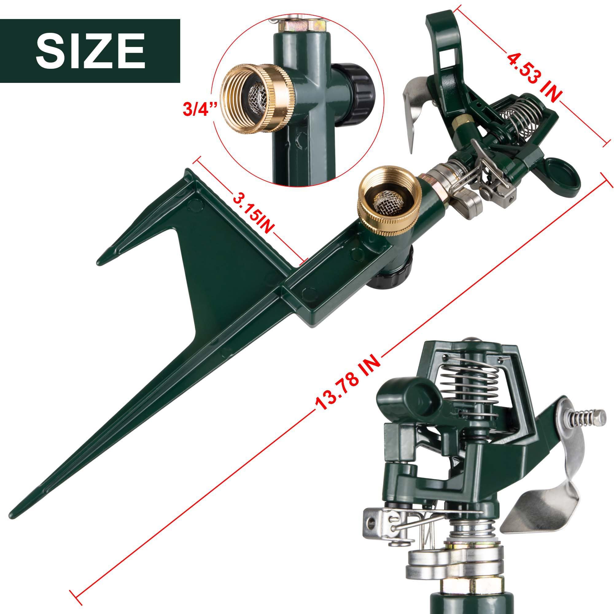 Weillsnow spike sprinkler with metal step base ready for stable ground insertion