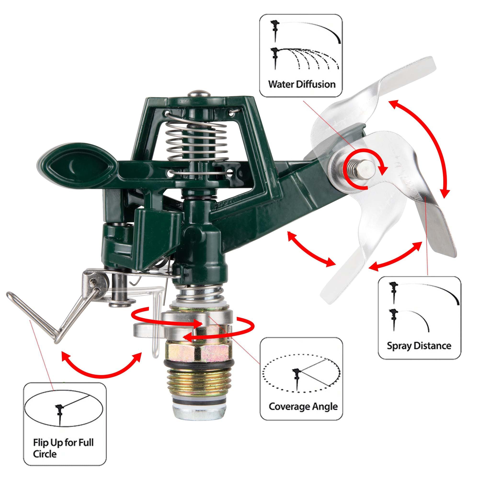 Weillsnow zinc alloy sprinkler withstands weather and corrosion for lasting outdoor use