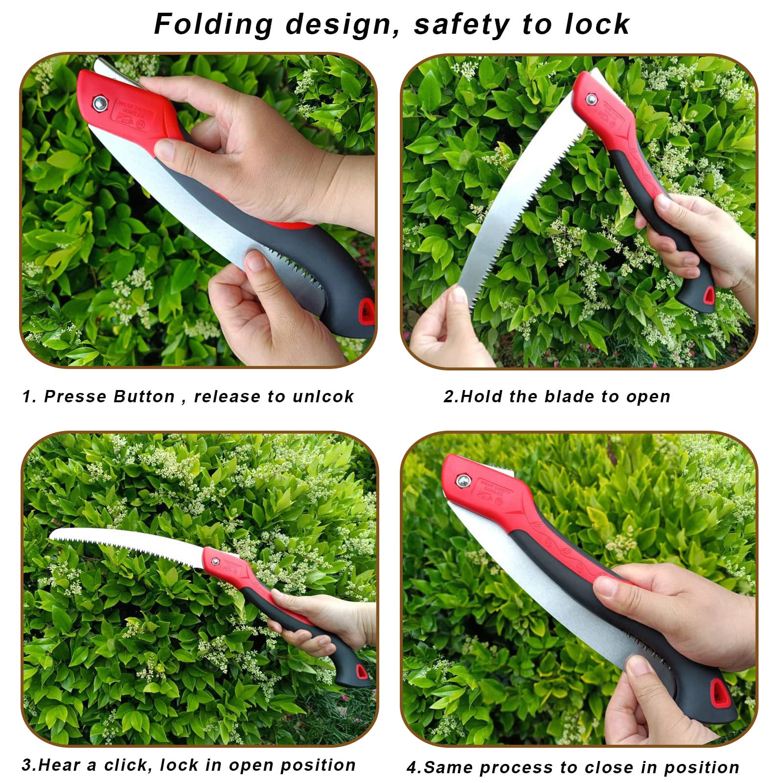 WEIMELTOY folding design with blade locked for safe storage during transport.
