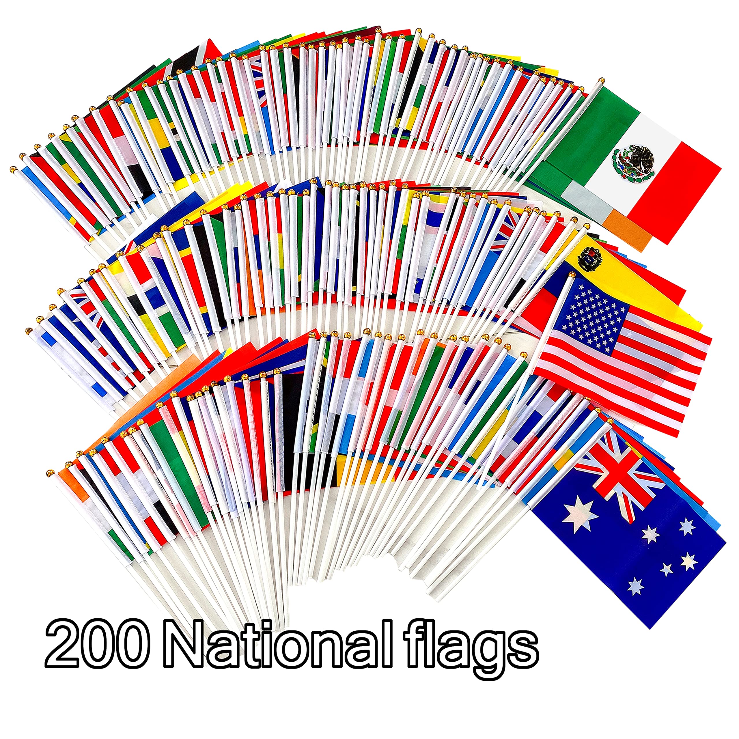 WEITBF assembly pack includes 200 country flags ready to set up