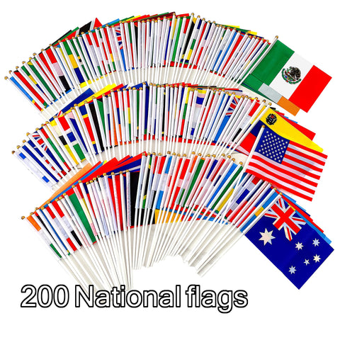 WEITBF assembly pack includes 200 country flags ready to set up