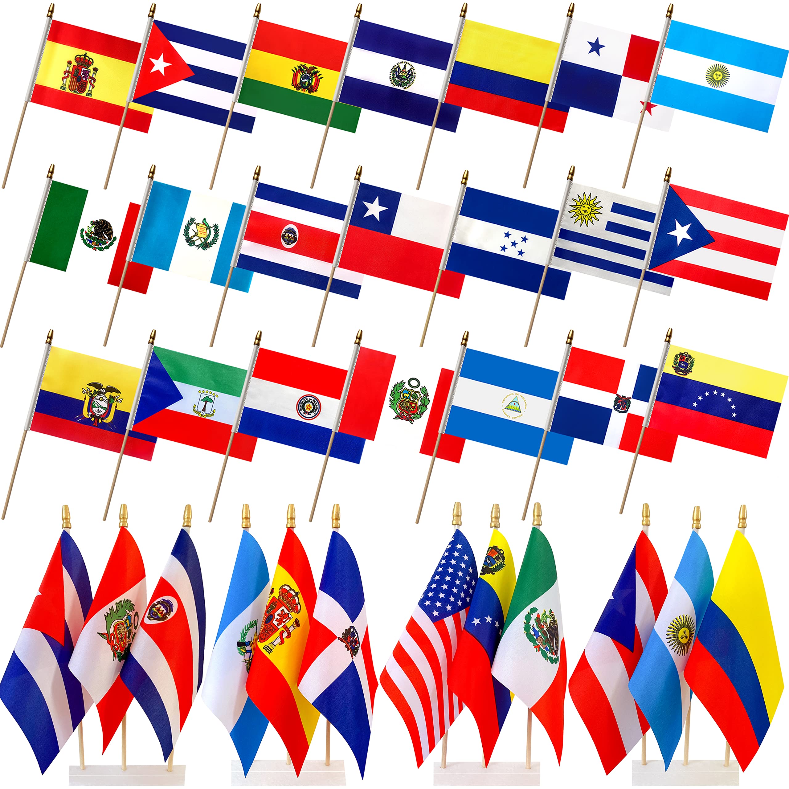 WEITBF 22-country Spanish-speaking flags set for classroom display and celebrations.