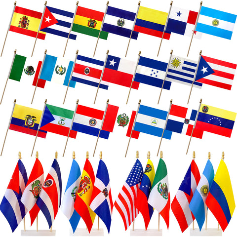 WEITBF 22-country Spanish-speaking flags set for classroom display and celebrations.