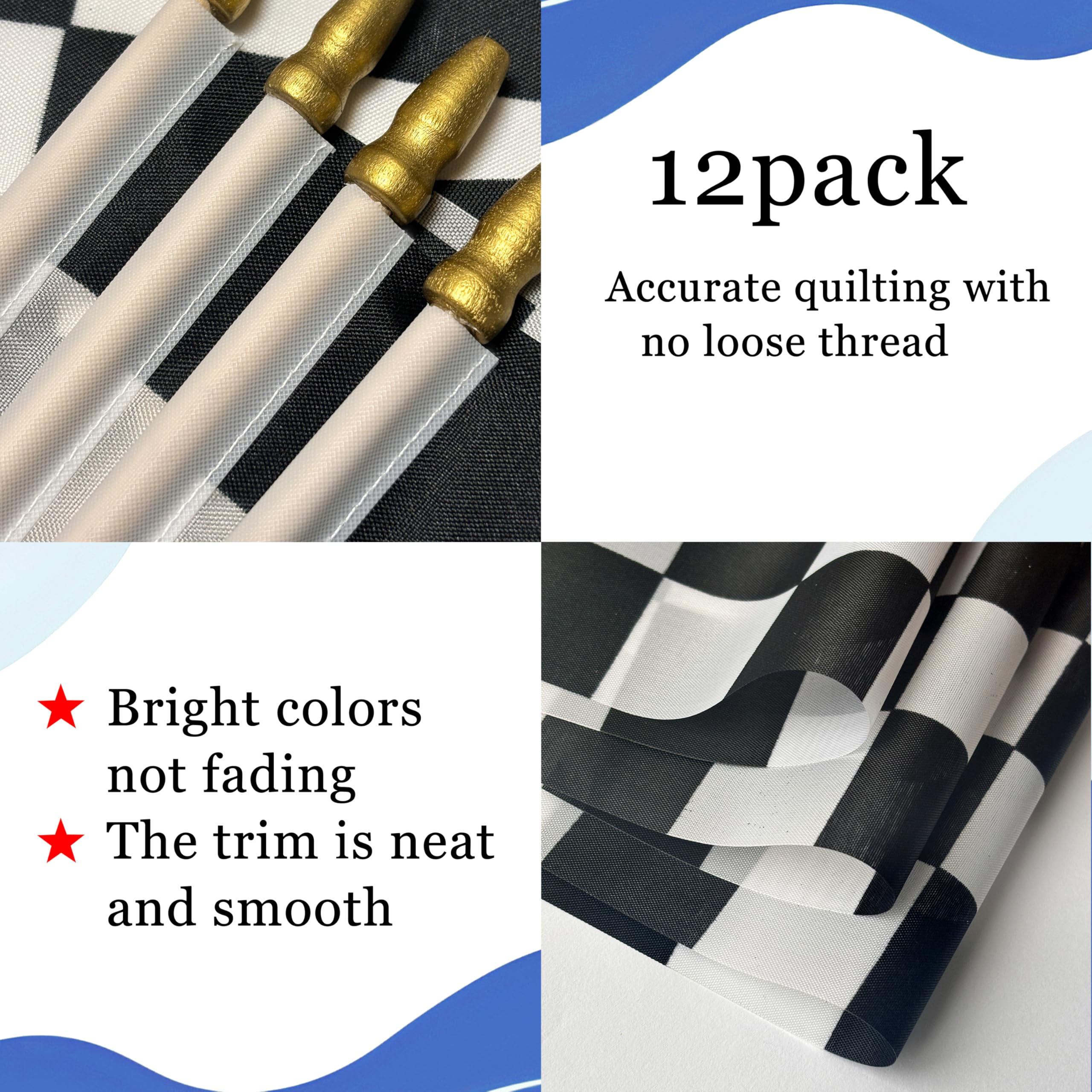 WEITBF weather-resistant checkered flag 8x12 inch ideal for sun and rain