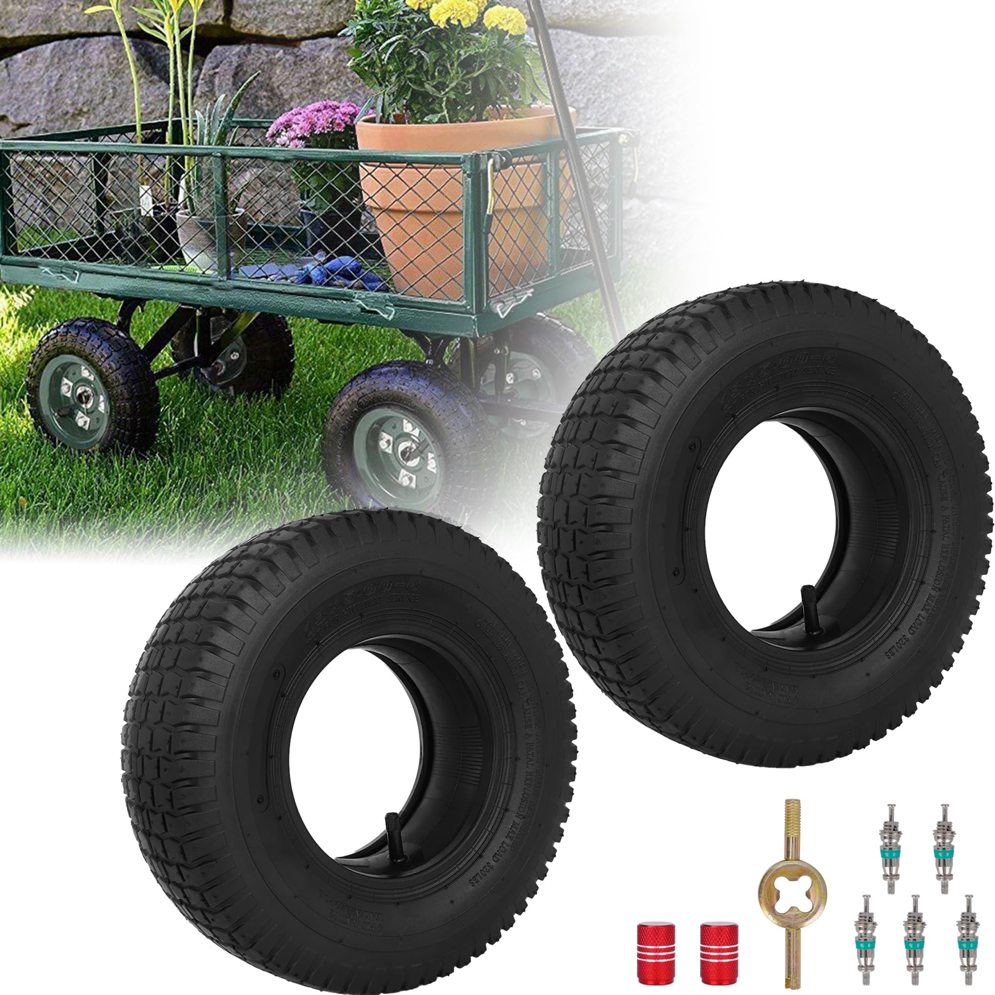 WEIYINGSI 13x5.00-6 tire for yard equipment improves traction on soft ground