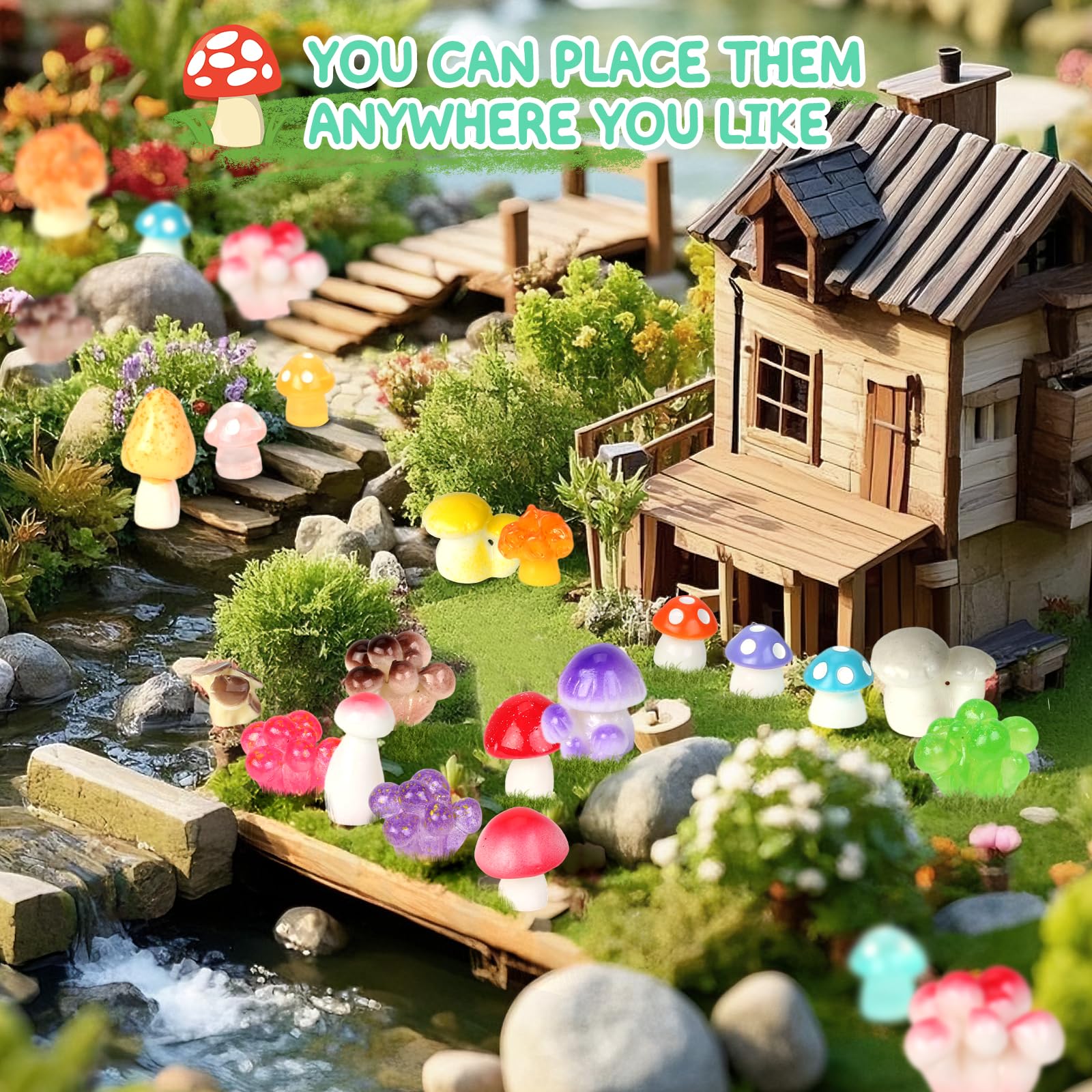 WEIZEW DIY miniature mushrooms for crafts and tiny scenery