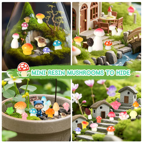 WEIZEW dollhouse, garden, and aquarium decor mushrooms for imaginative setups