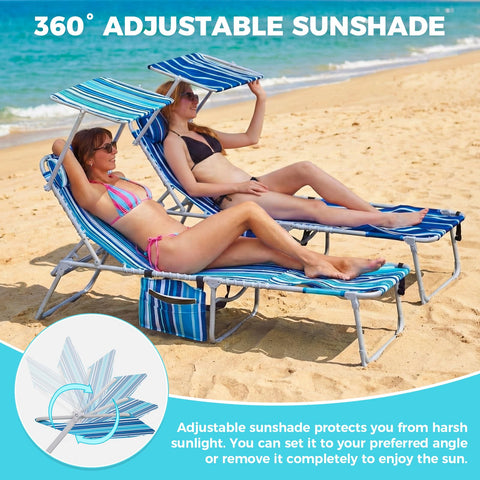WEJOY lightweight yet sturdy frame supports up to 300 lbs for portable outdoor tanning.