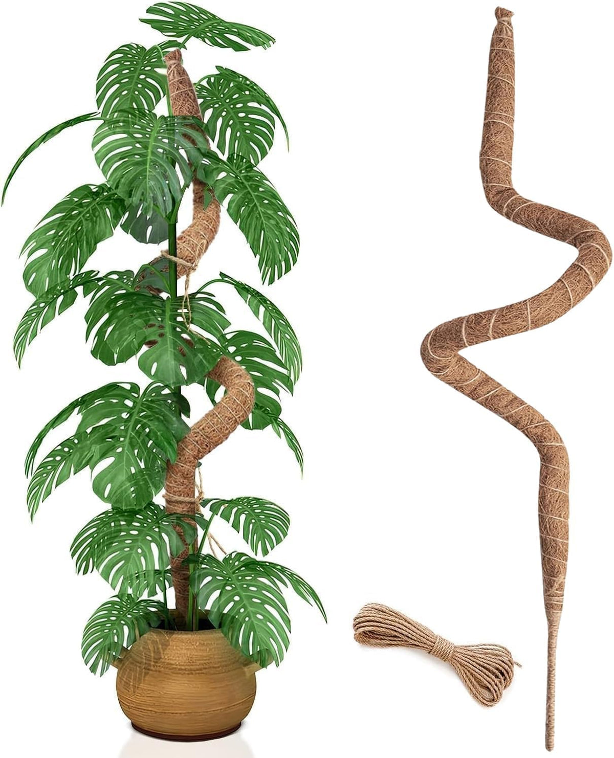 Wekuch 35-inch bendable moss pole for sturdy plant support and flexible shaping options.