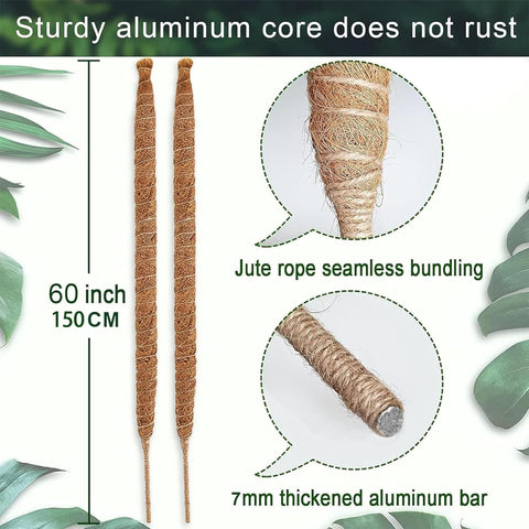 Wekuch 60-inch plant support with natural coir keeps moisture and nutrients balanced.