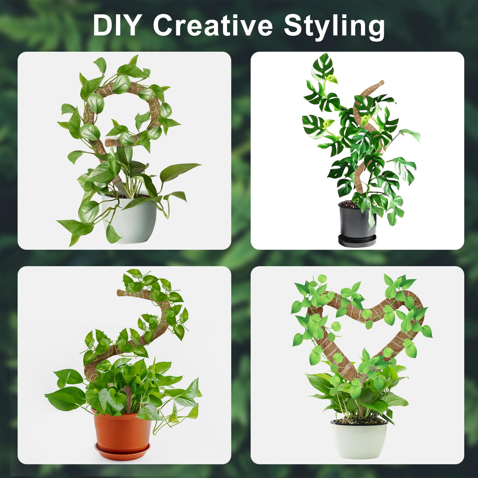Wekuch bendable pole easily shapes into arch, heart, or spiral for climbing plants.