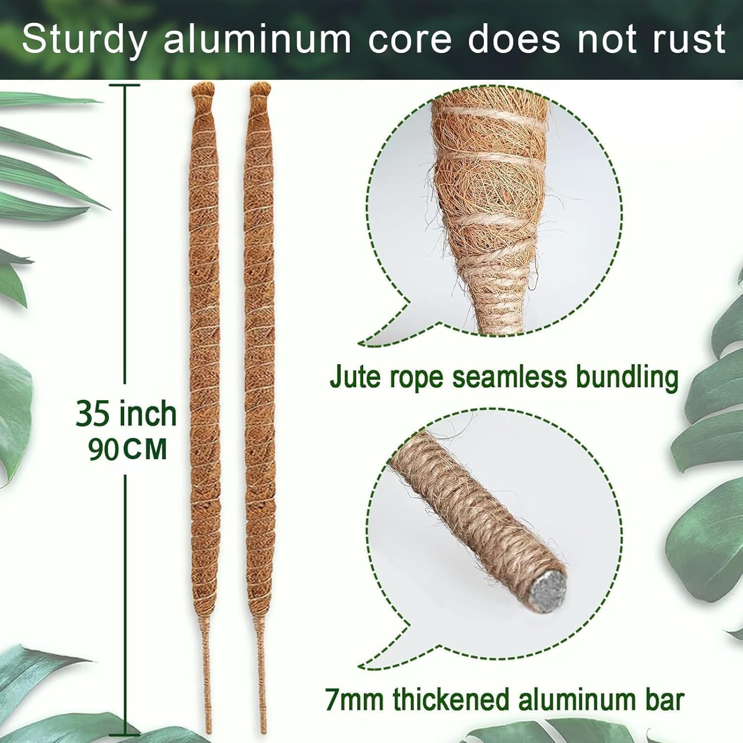 Wekuch heart shape moss pole guiding climbing plants with decorative training potential.
