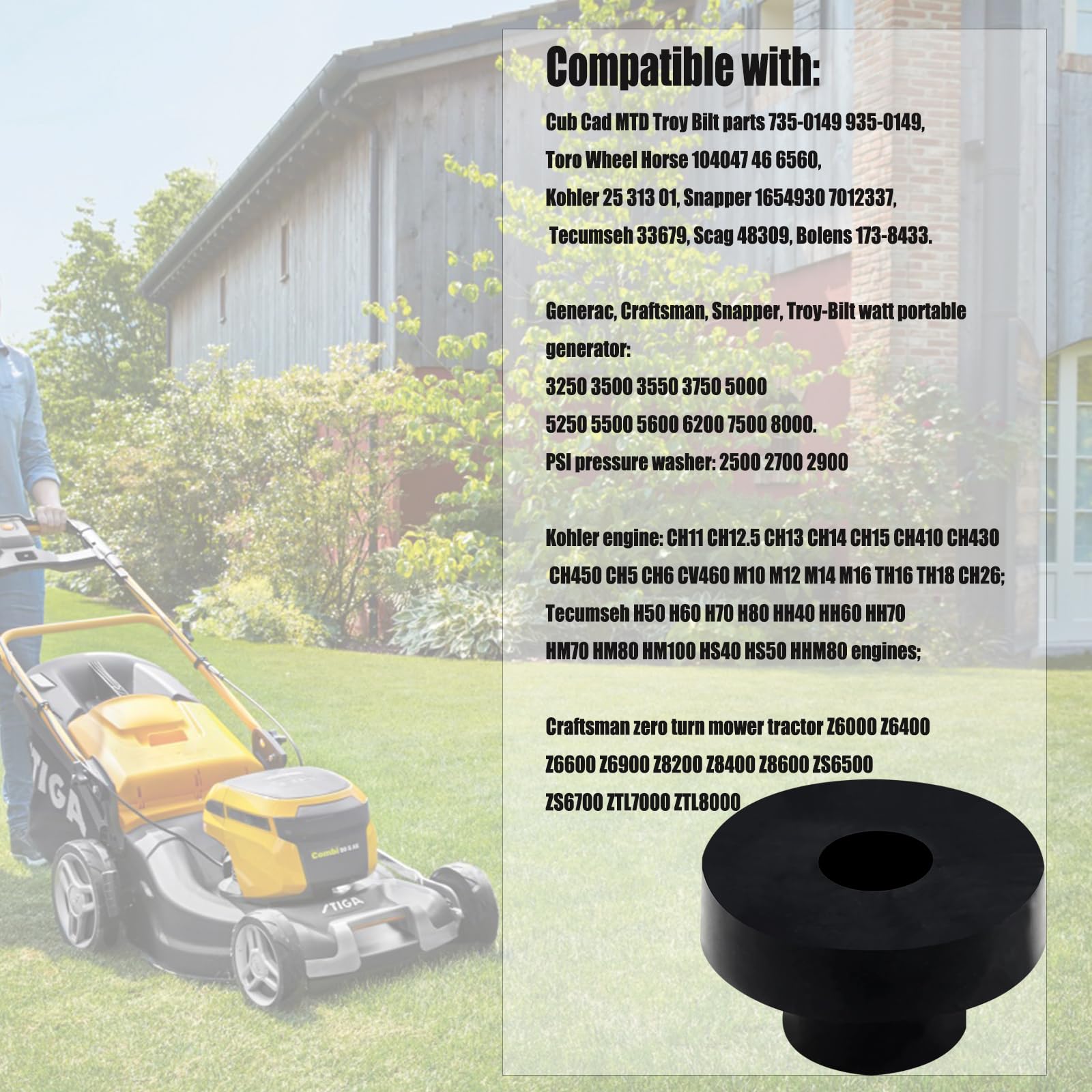 Welandya nitrile rubber fuel tank grommet provides vibration dampening.